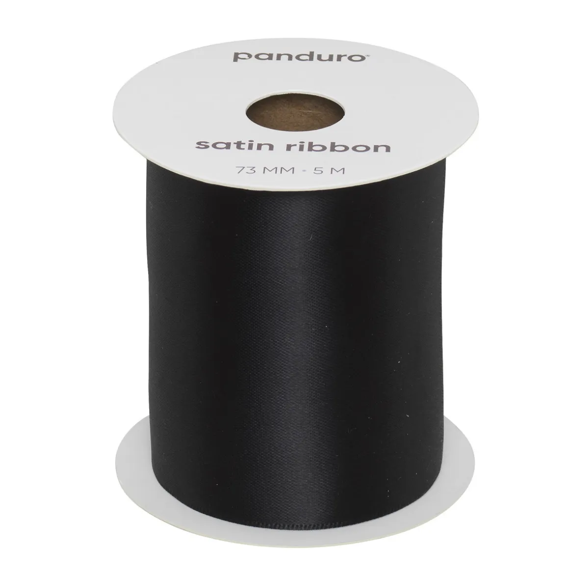 Sort satinbånd – 73 mm bredt og 5 meter langt