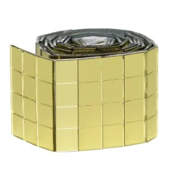 Spejlmosaik af gyldent glas på rulle, selvklæbende, 400 stk. 10×10 mm firkanter
