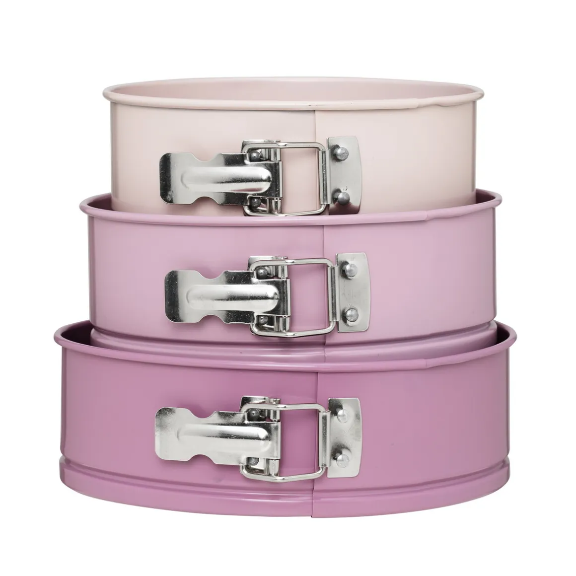 Springforme, kageforme 3-pak i rosa nuancer – Ø18 / 20 / 22 cm