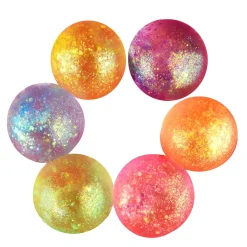 Squeezy glitterbold Ø6 cm – klemmevenlig bold, pris pr. stk., sælges assorteret online