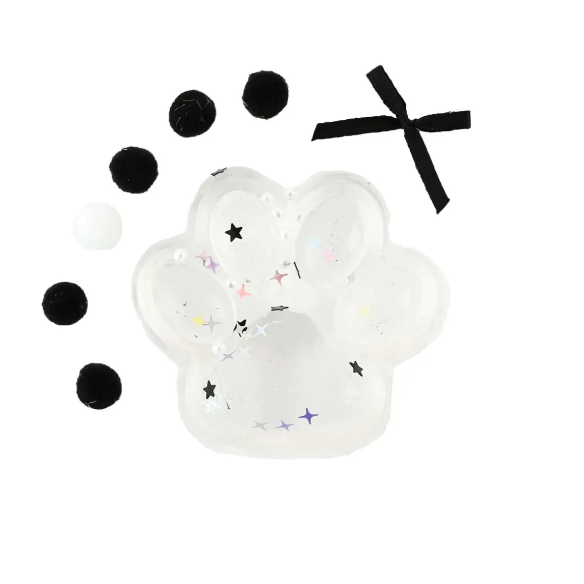 Squeezy squeeze kattepote! Klemmevenligt, transparent klemmelegetøj 7,5×6 cm