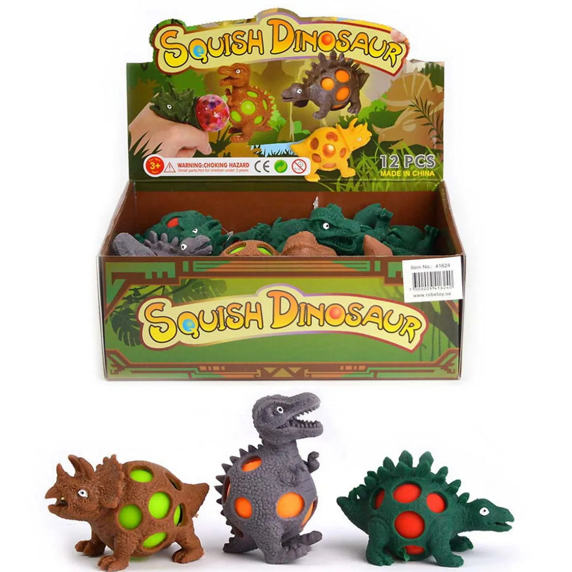 Squish Dinosaur – Klemvenlige dinoer. Sælges assorteret. Pris pr. stk.