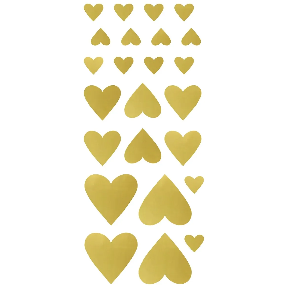 Stickers 4 ark hjerter guld