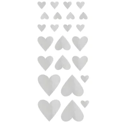 Stickers 4 ark hjerter sølv