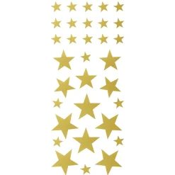 Stickers 4 ark stjerner guld