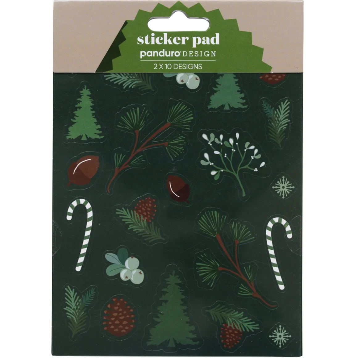 Stickersblok granskov 20 ark – 12x17 cm, 10 design – 2 ark af hvert