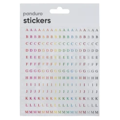 Stickers bogstaver, 494 små, farvestrålende A-Z (19 af hver) på 6×6 mm klistermærker