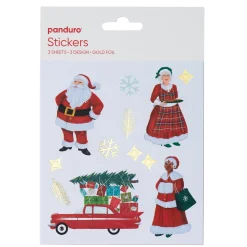 Stickers Julenisser, julede klistermærker med forskellige nisser, 3 ark, 12×13,5 cm