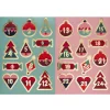 Stickers Jul, 24 klistermærker med masser af guldmetallic, tallene 1-24. 2 stk. 15×21 cm ark