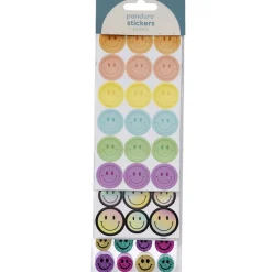 Stickers klistermærker 234 smileys i friske farver, nuancer og glitter, Ø15-24 mm