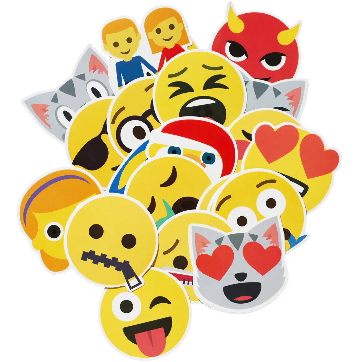 Stickers med smileys & emojis – ca. 50 sjove klistermærker