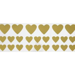 Stickers Scratch off, 24 gyldne, hjerteformede klistermærker, som kan skrabes væk