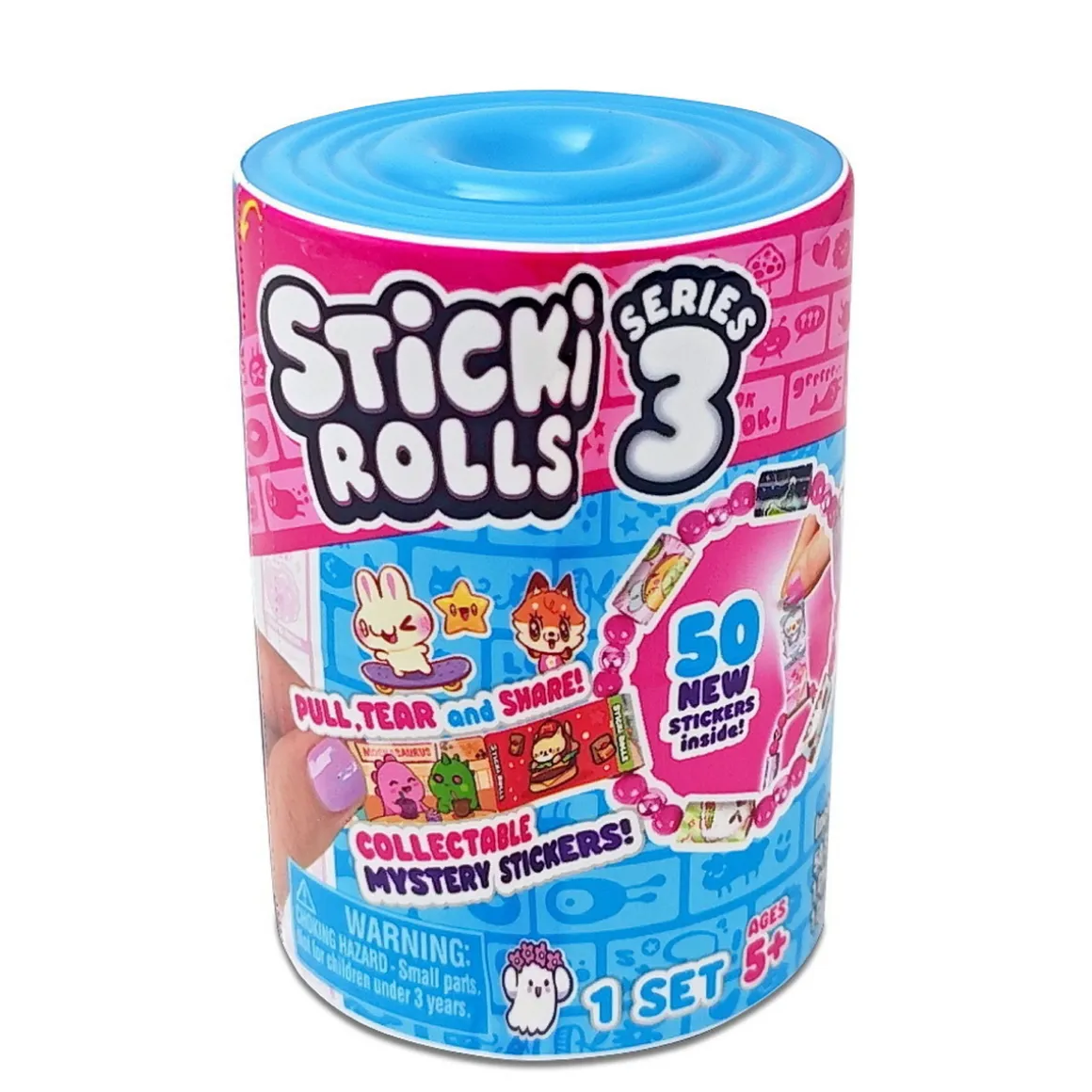 Sticki Rolls Surprise Capsule Series 3, overraskelsesarmbånd med 50 klistermærker!