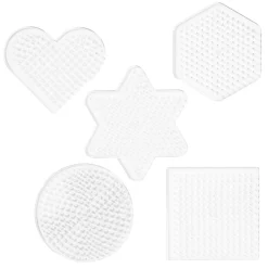 Stiftplade Midi 5-pak – små plader: hjerte, stjerne, sekskant, kvadrat & cirkel – til Ø5 mm rørperler