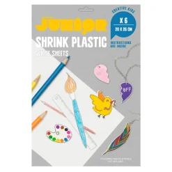 6 stk. hvide ark krympeplast a 20x26 cm