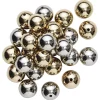 Store perler i skinnende guld- og sølvmetallic, 30 stk. Ø20 mm