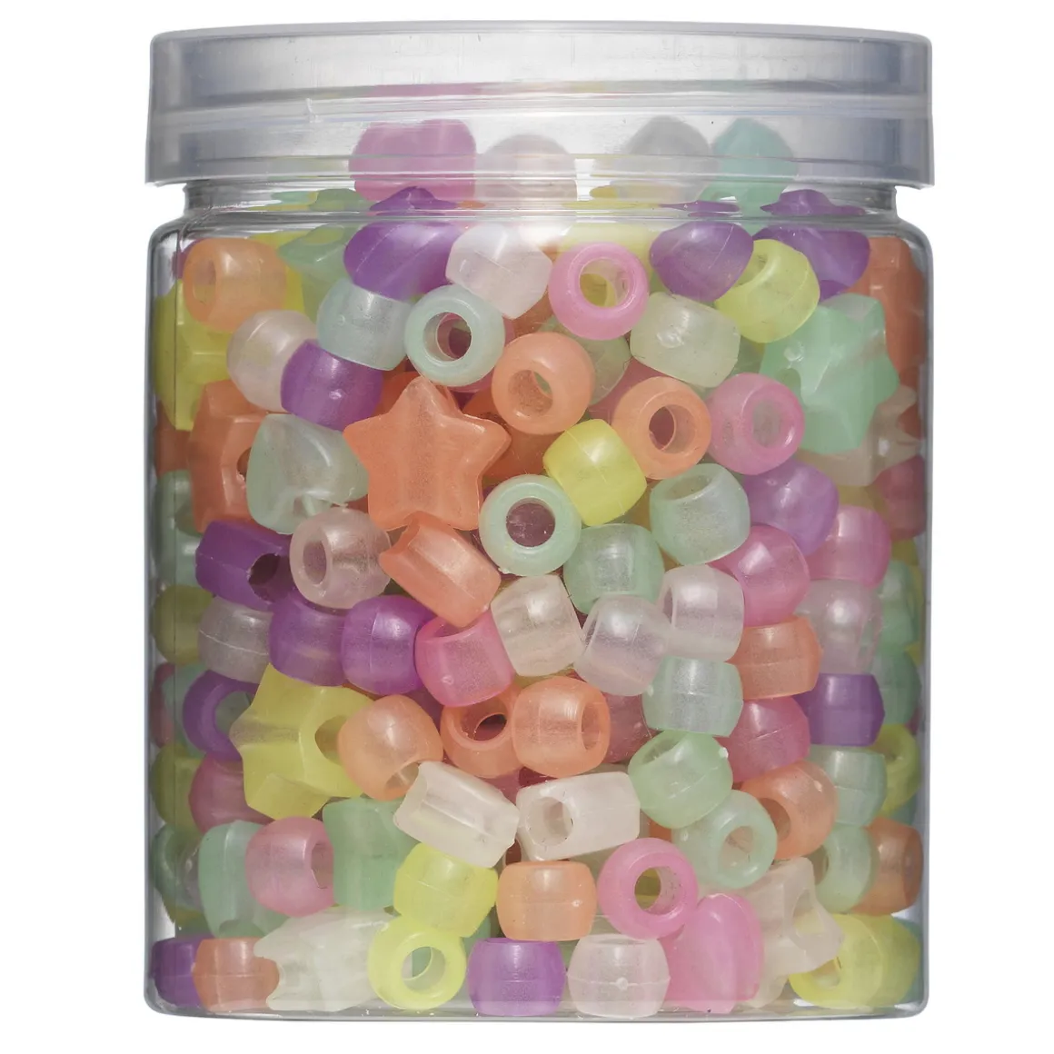 380 store, selvlysende perler/glow in the dark pony beads, hjerter og stjerner