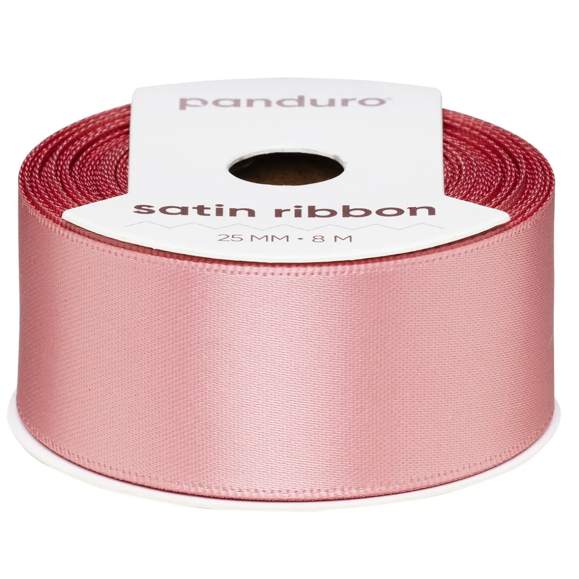 Støvet rosa satinbånd – 25 mm bredt og 8 meter langt