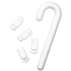 Styropor julemix, strukturer til julepynt – sukkerstok L 33 cm, karamel L 7,5 cm