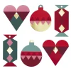 Tags, hullede etiketter til indpakning af julegaver – Grafisk jul, 36 stk., 240 g/m²