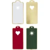Tags, til/fra-mærker med hul til indpakning af julegaver – Julemix, 40 stk., 240 g/m²