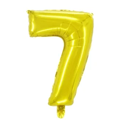 Talballon 7 Guld 60 cm