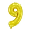 Talballon 9 guld 32 cm