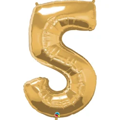 Talballon 5 Guld 66 cm