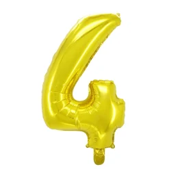 Talballon 4 guld 32 cm