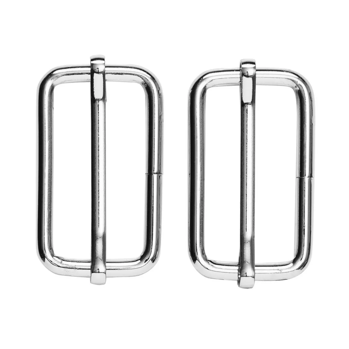 Taskespænde justerbart 2-pak – 47×23 mm, sølvfarvet. Maks. rembredde 45 mm