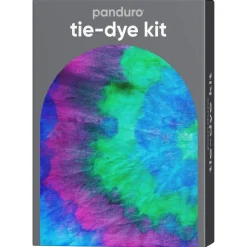 Tie-dye kit – 3×85 ml akvarel-tekstilfarve grøn, blå, lilla + handsker og elastikker