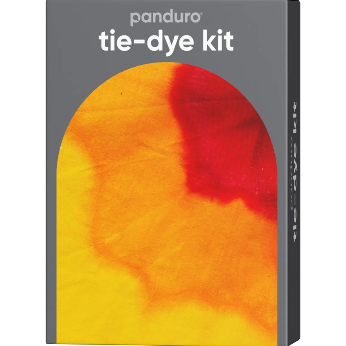 Tie-dye kit – 3×85 ml akvarel-tekstilfarve rød, orange, gul + handsker og elastikker