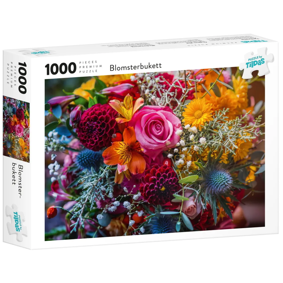 Tildas puslespil 1000 Blomsterbuket, 1000 brikker, 70×50 cm