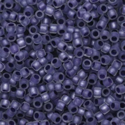 TOHO-perler 11/0 – blålilla frosted, 265FM Frosted metallic purple-lined crystal rainbow