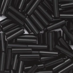 TOHO-perler bugle, aflange glasperler 6 mm sort