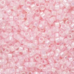 TOHO-perler 11/0 – lys rosa rainbow, 780 IC rainbow crystal/bubble gum-lined