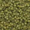 TOHO-perler 11/0 – olivengrøn frosted, 246FM Frosted yellow-lined black diamond