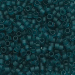 TOHO-perler 11/0 – petrol mat, 7BDF Transparent frosted teal