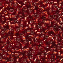 TOHO-perler 11/0 – rød silverline, 25D Transparent silver-lined garnet