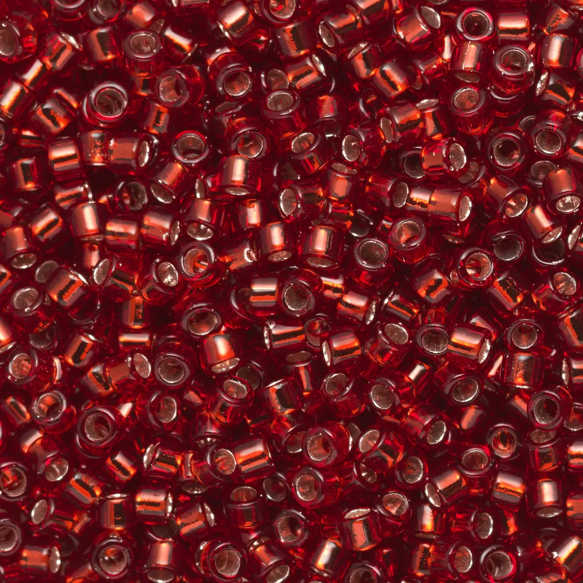 TOHO-perler 11/0 – rød silverline, 25D Transparent silver-lined garnet