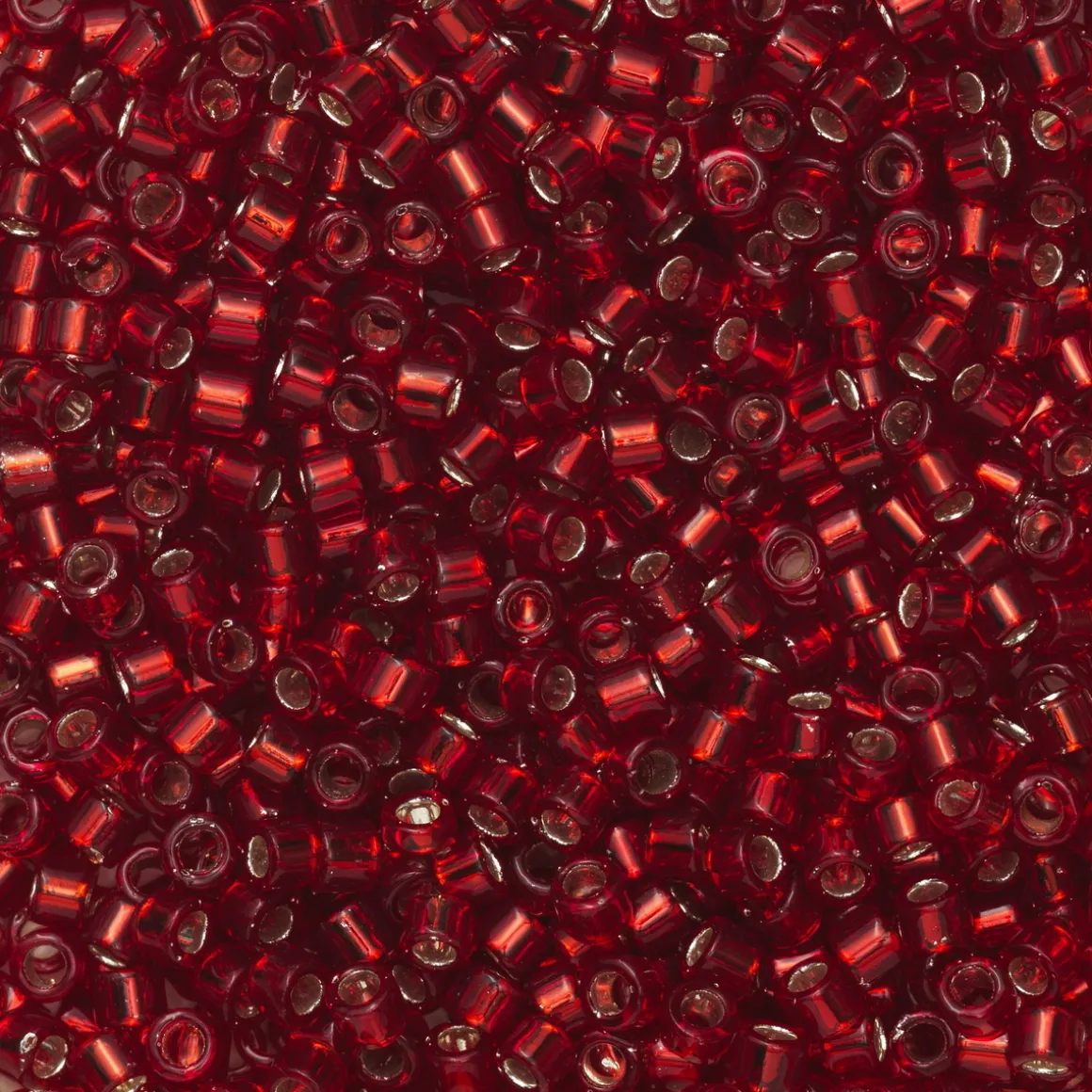 TOHO-perler 11/0 – rubinrød, 25C Silverlined ruby