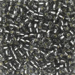 TOHO-perler runde 11/0 – mørkegrå, 29 Silver lined black diamond