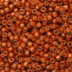 TOHO-perler 11/0 – rust metallic mat, PF562F PF galvanized matte saffron