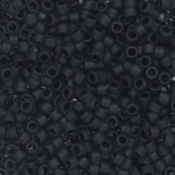 TOHO-perler 11/0 – sort mat, 49F Matte opaque jet black