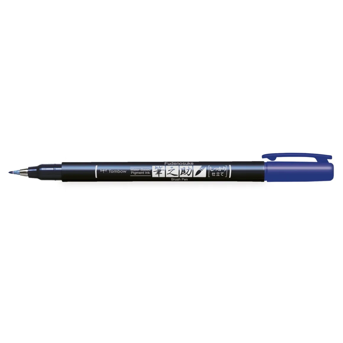 Tombow Brush Fudenosuke Hard Tip, pen med hård penselspids og blå tusch