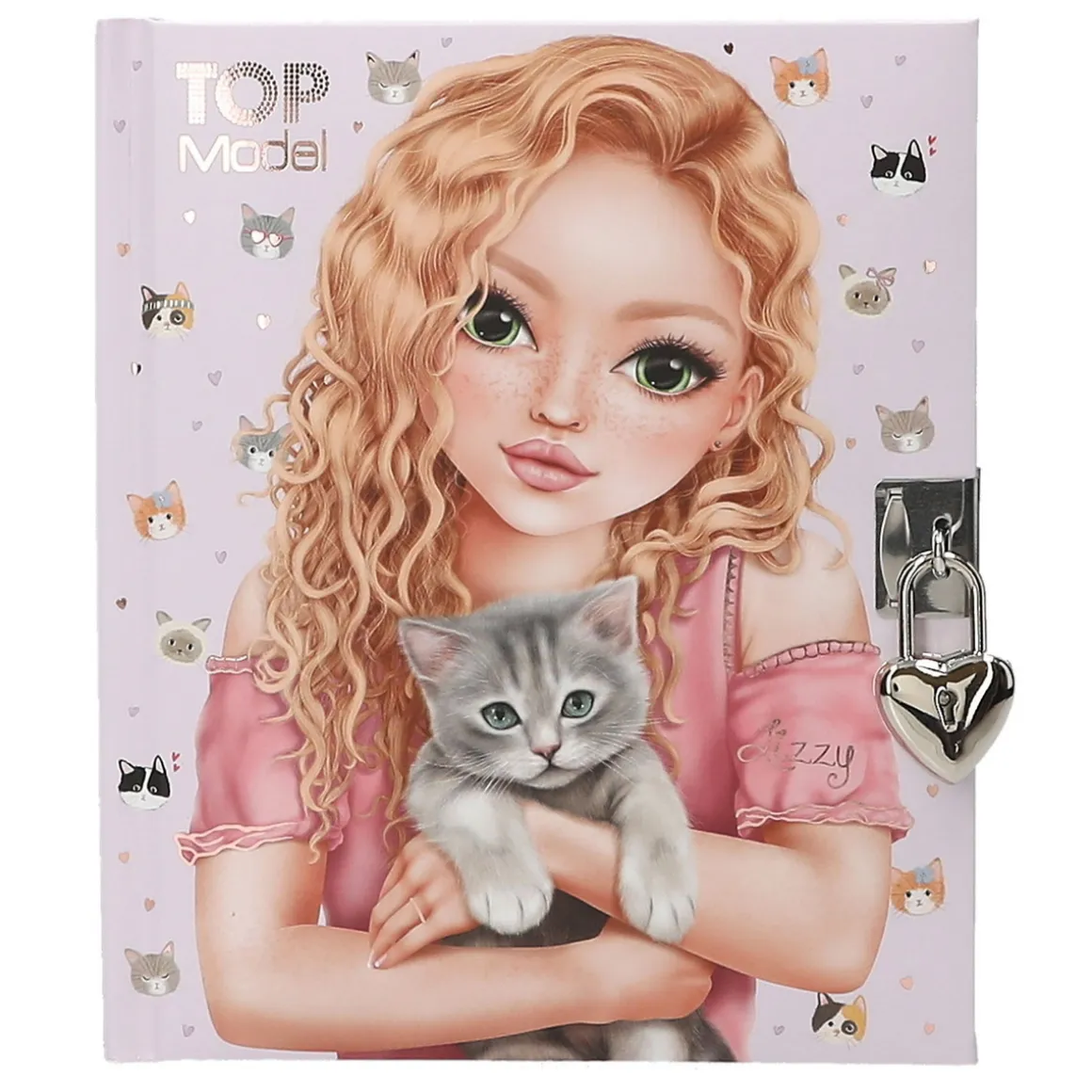 TOPModel Dagbog Kitty – supersød dagbog med hængelås, 192 sider, 15,5×18,5 cm