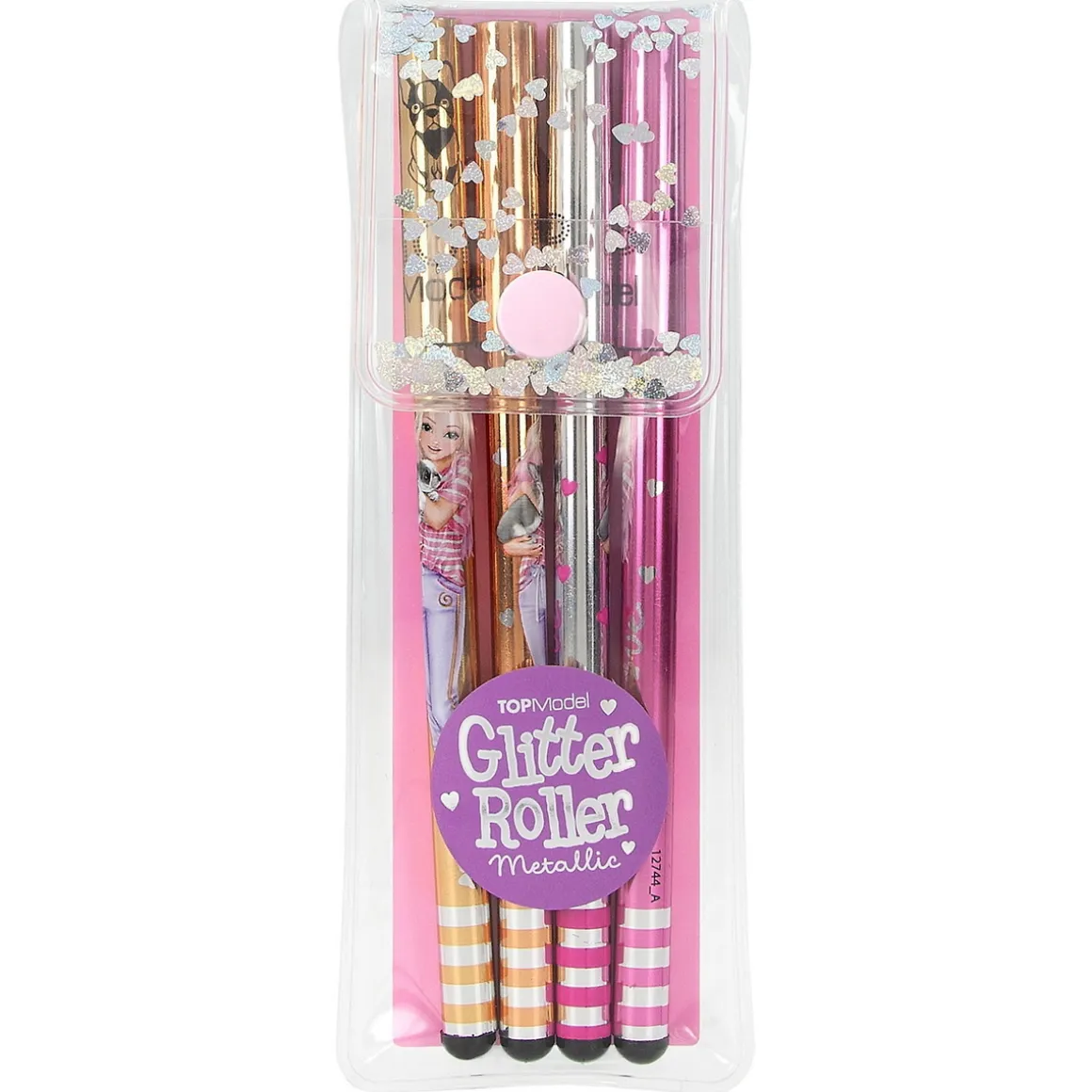 Topmodel glitterpenne i metallicfarver 4-pak