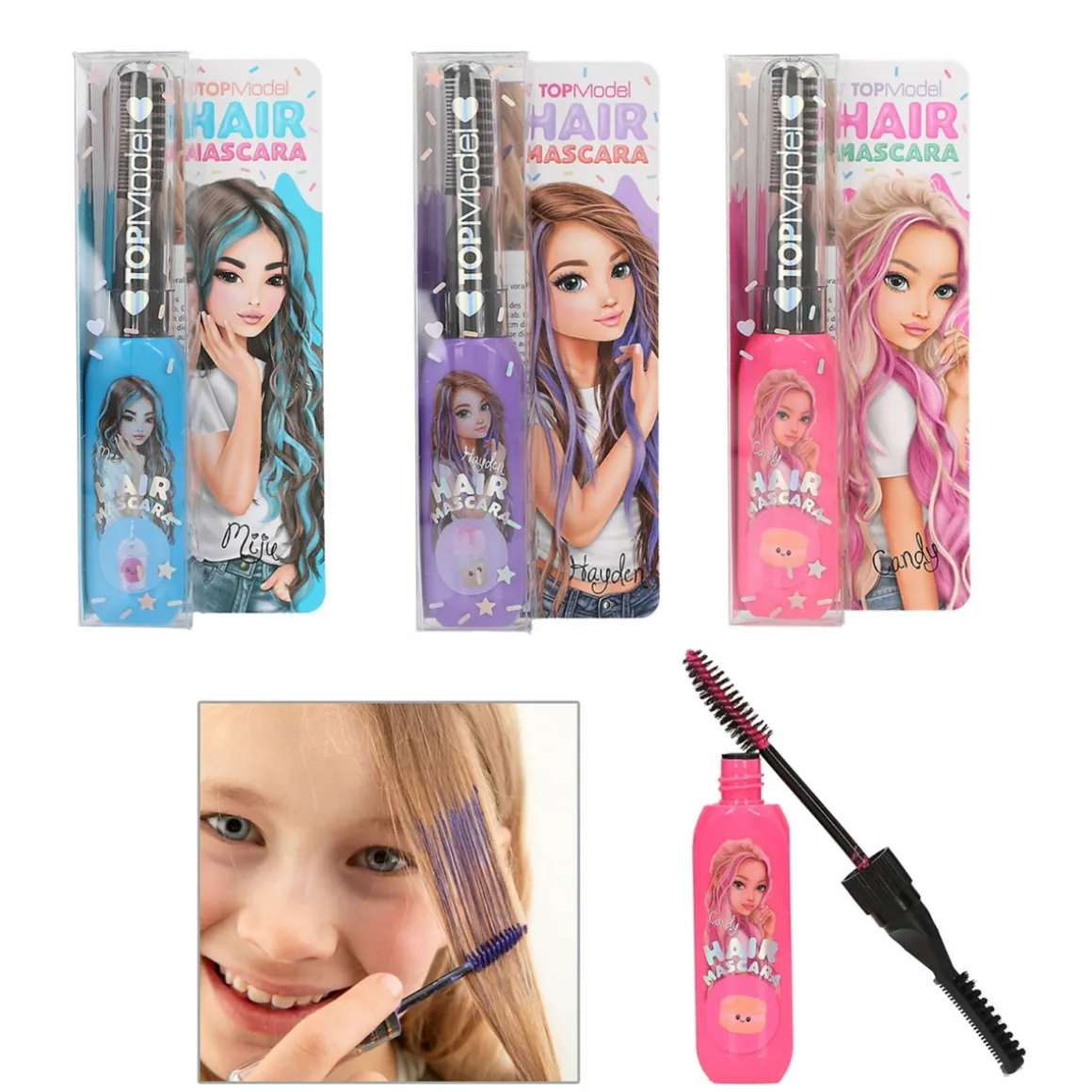 TOPModel Hair Mascara – farv håret! Pris pr. stk., sælges assorteret online