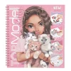 TOPModel hobbybog Kitty + 5 ark med stickers, 47 sider, 20,2×22,2 cm