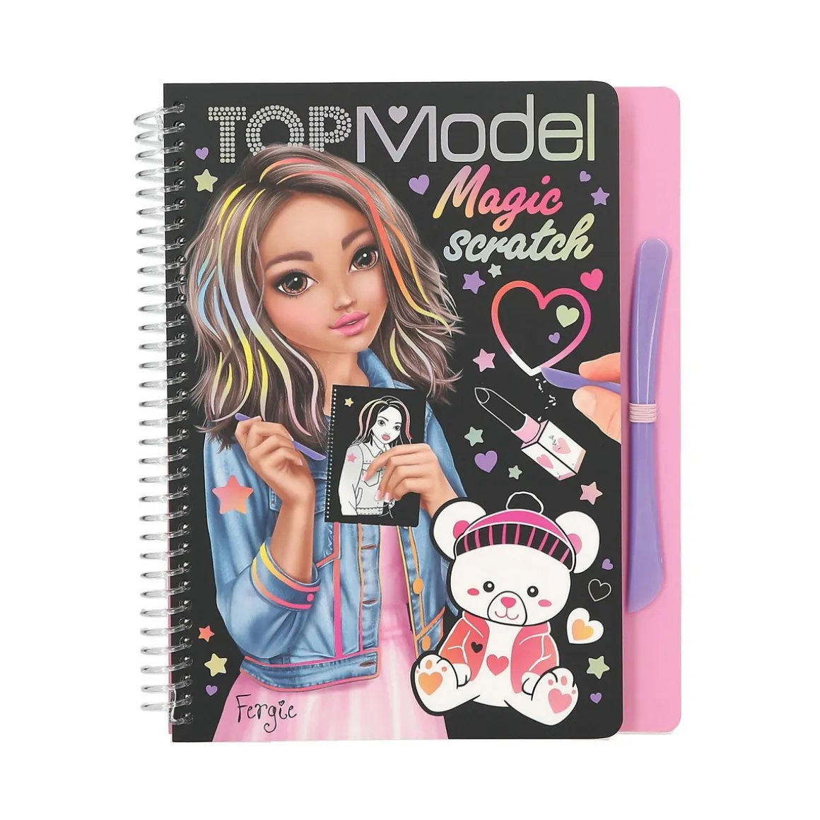 TOPModel Magic Scratch Book, skrab fine motiver frem! 20 sider, 18,5×22 cm